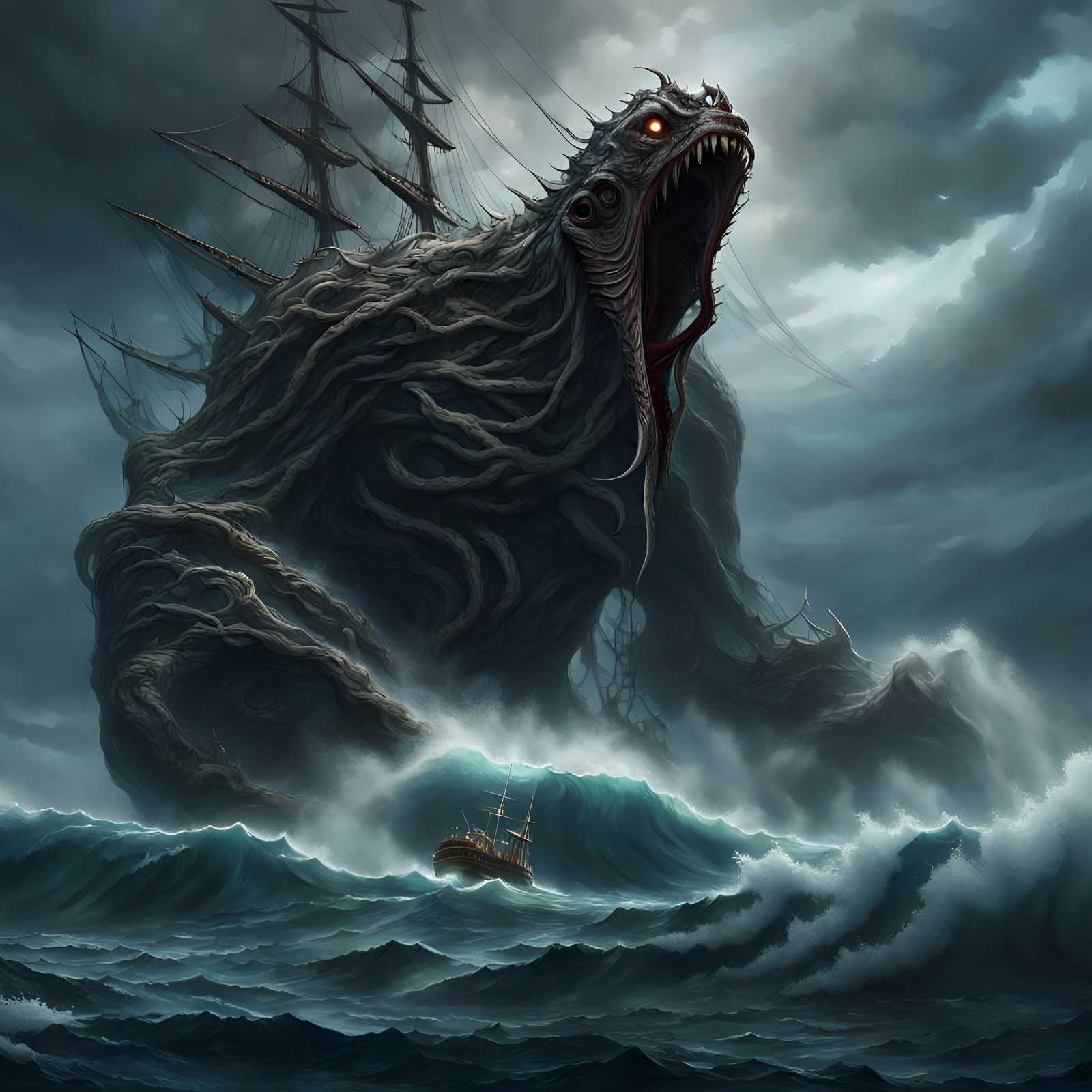 The Ocean hides many a beast  by @Grimwood