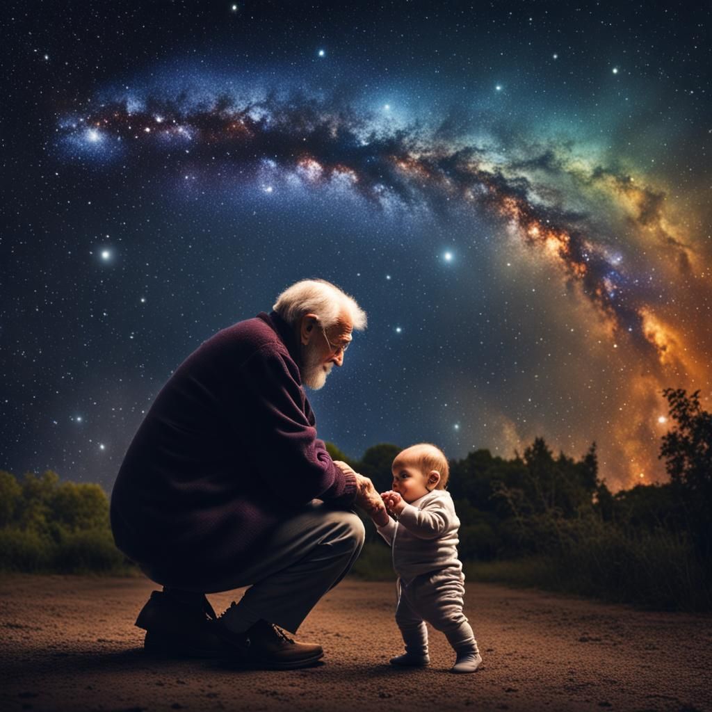 The old man and a baby