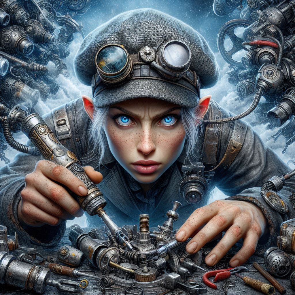 Elf steampunk mechanic