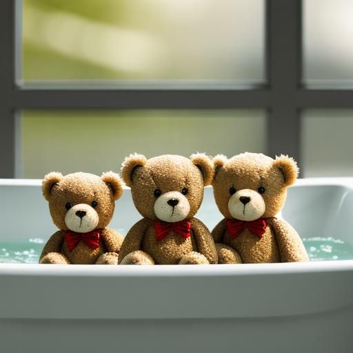 teddy bears in the bath