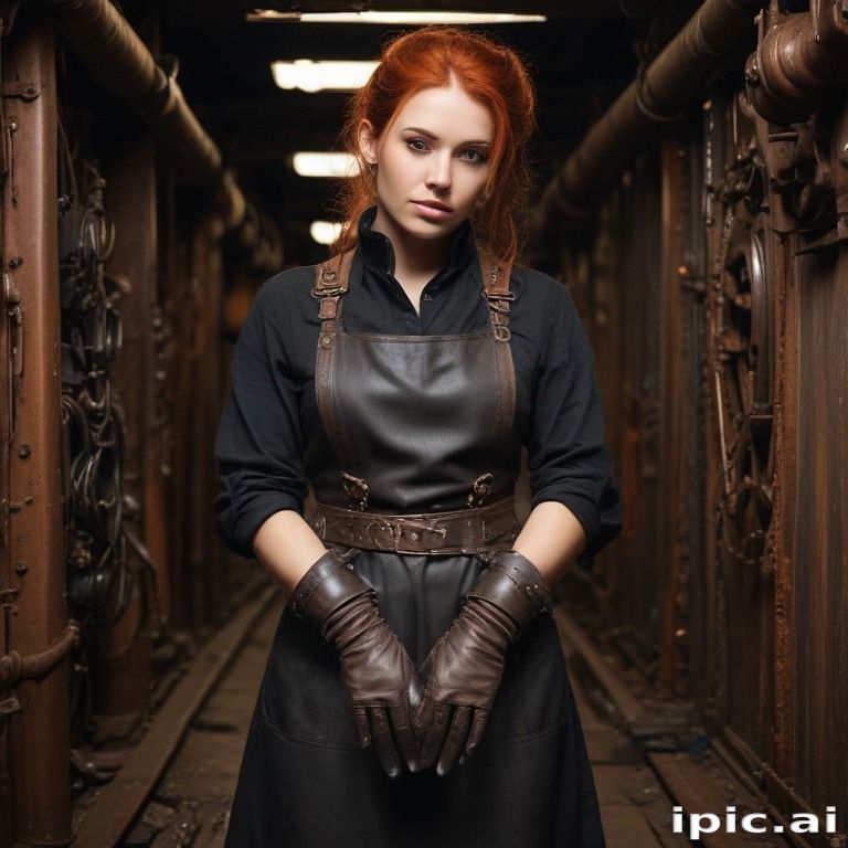 Woman in apron in an industrial environment - 10