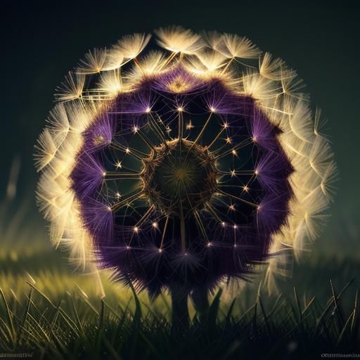Macro photography dandelion seeds