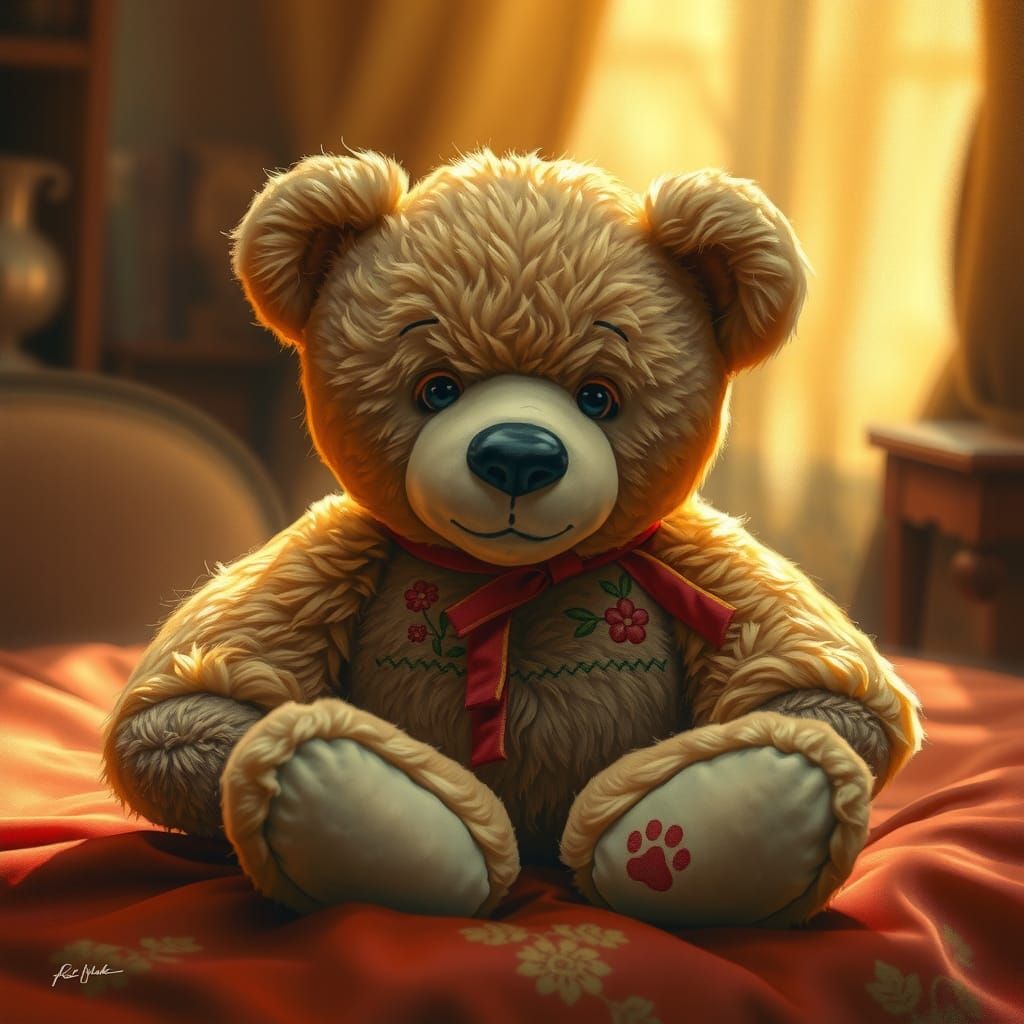 Teddy bear is ready to play