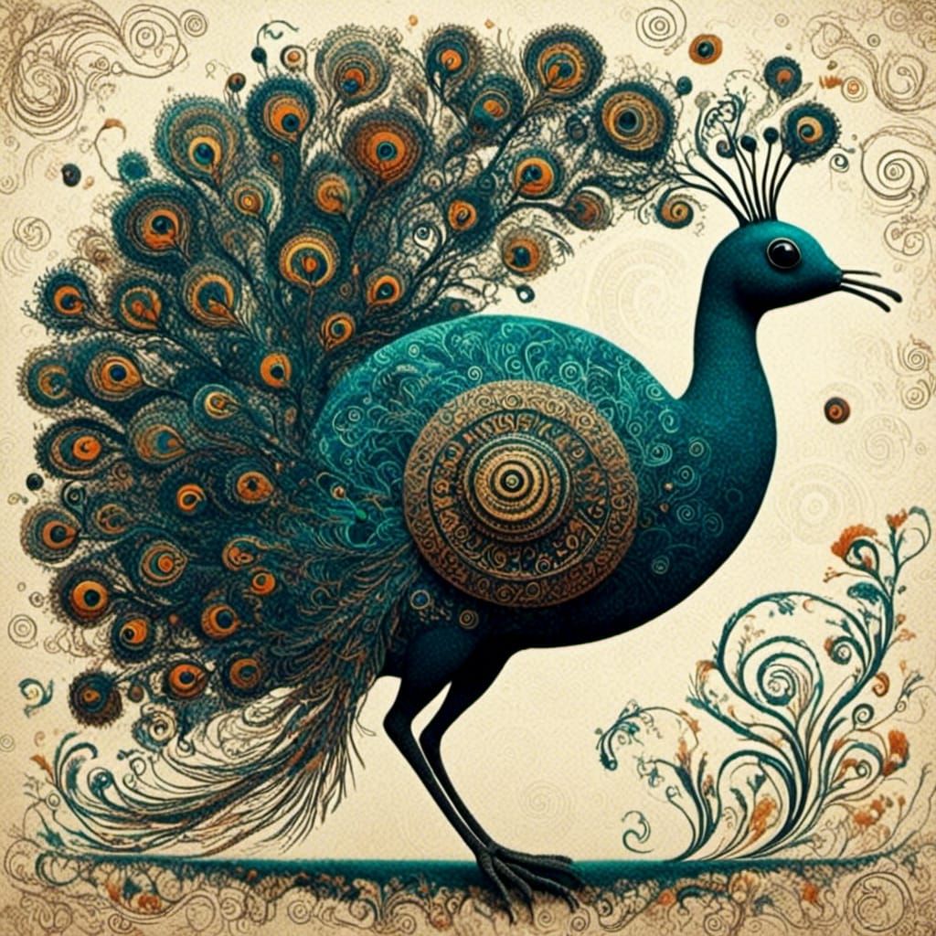 <lora:Indicraft:1.0> <lora:Cicada Song:1.0> Beautiful peacoc...