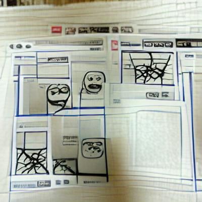Rage comic wireframe mockup