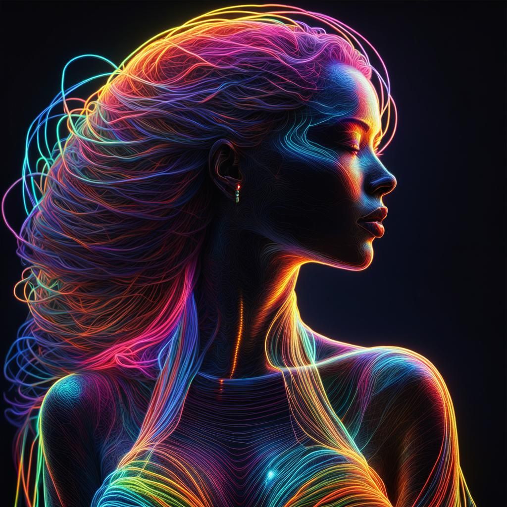 Neon Hair Girl Ai Generated Artwork Nightcafe Creator 0974