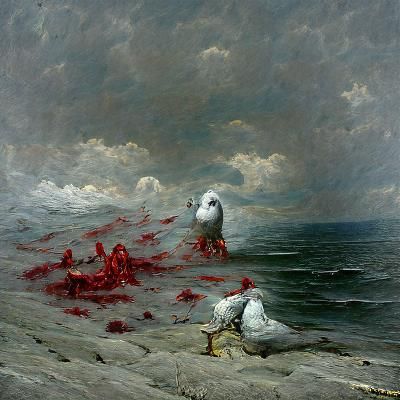 Gored by seagulls