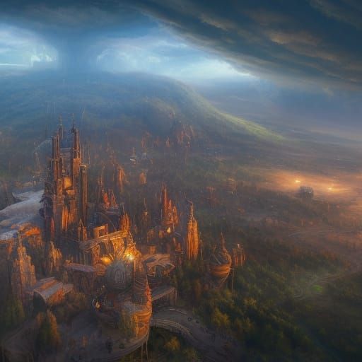 disney world post apocalypse aerial view