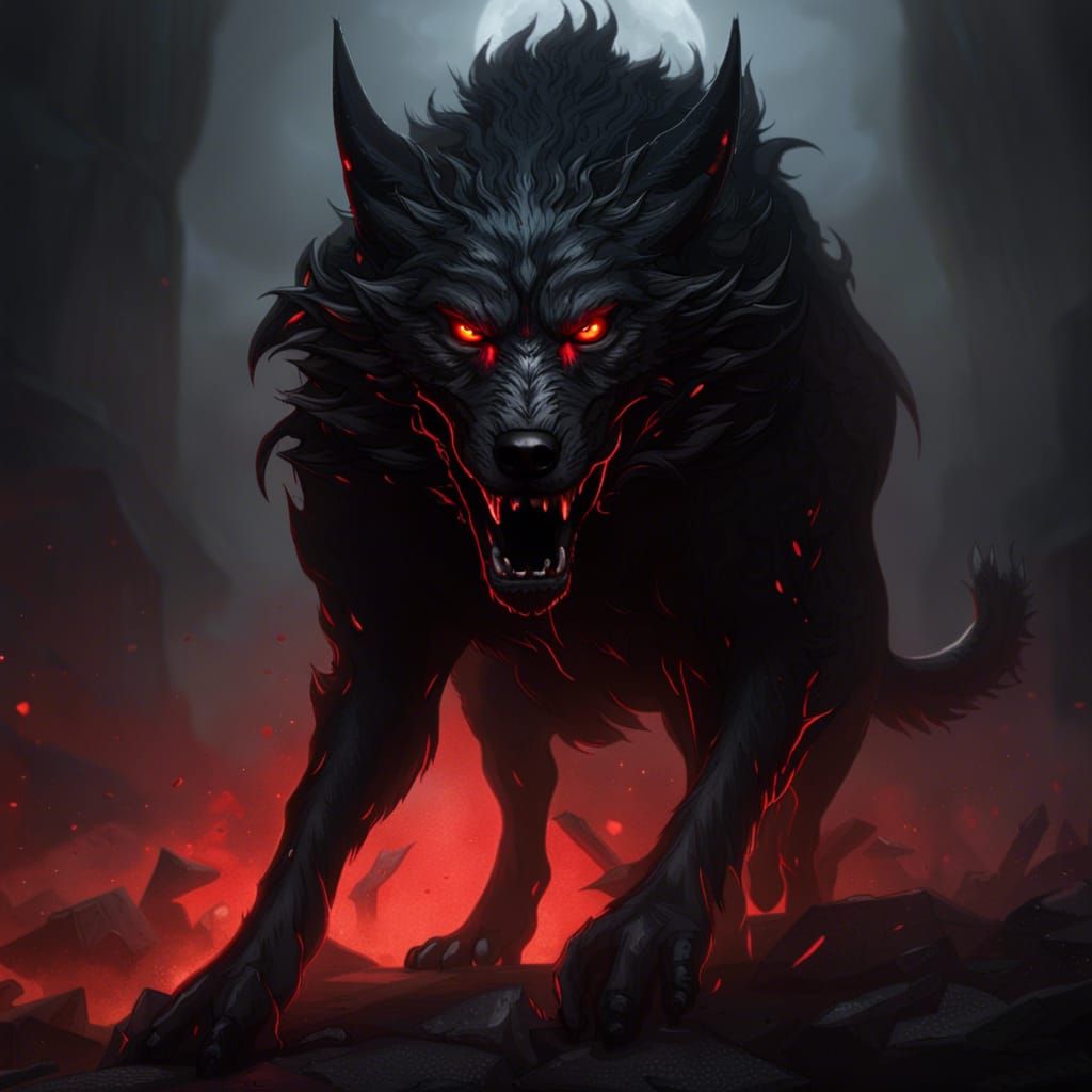 Hellish Hellhound - AI Generated Artwork - NightCafe Creator