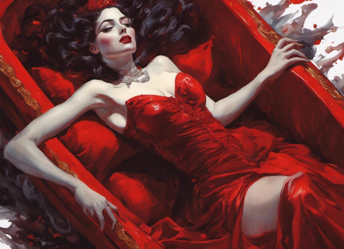 Pin up coffin witch ai generated artwork nightcafe creator