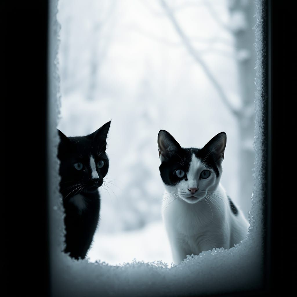 Black and white cat  by @Lafira