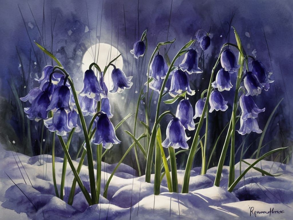 Fresh as blue bells in the snow.