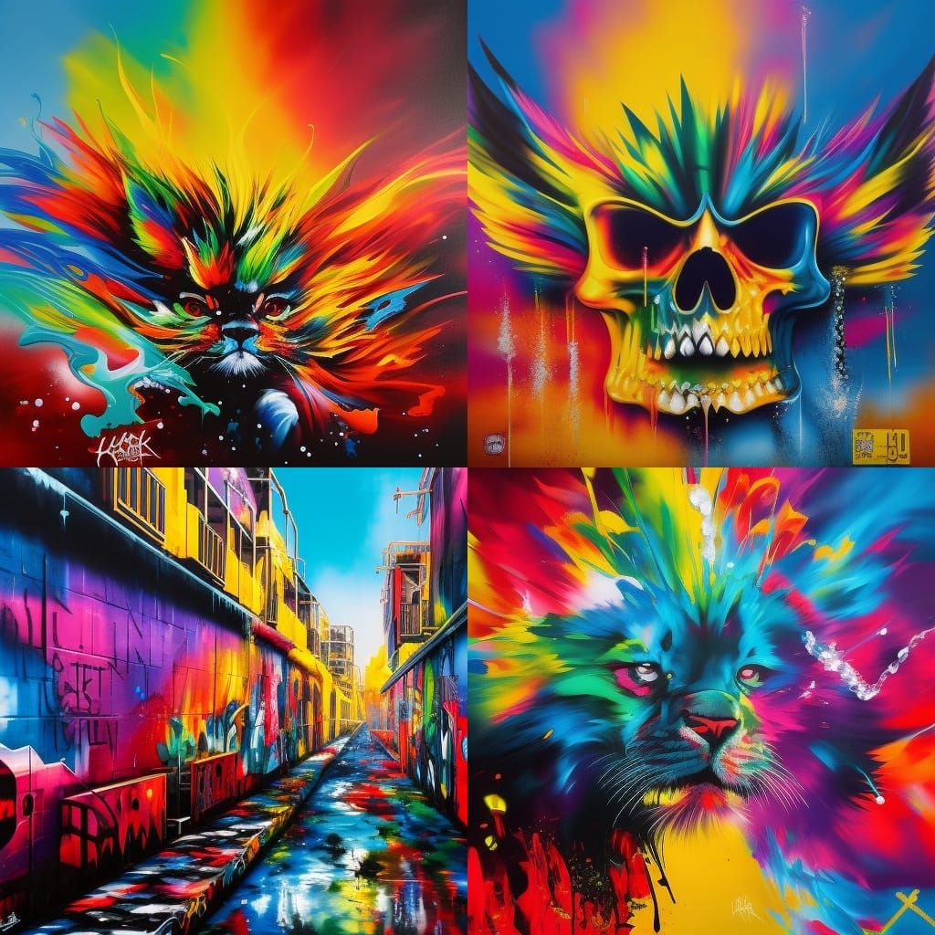 the king of kingdom of Haven graffiti art, splash art, street art
