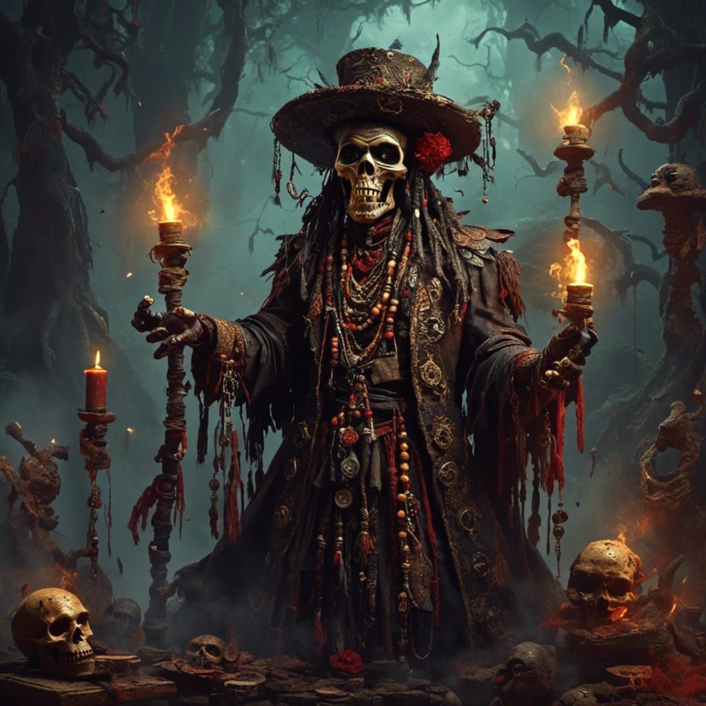 <lora:Voodoo People:1.0>Voodoo  baron, priest