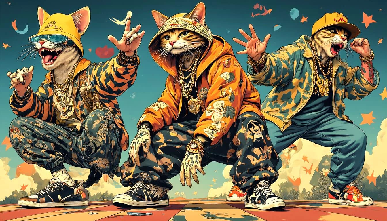 Gen X Hip-Hop Cats  by @El Nido