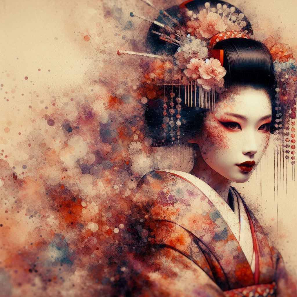 double exposure beautiful fantasy DALL-E 3 portrait landscap...