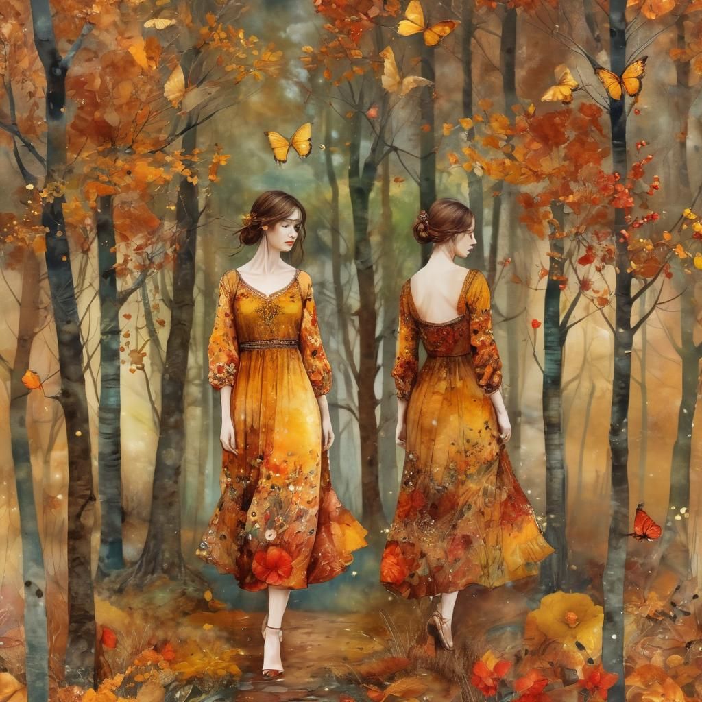 The girls. Inspired by Gustav Klimt