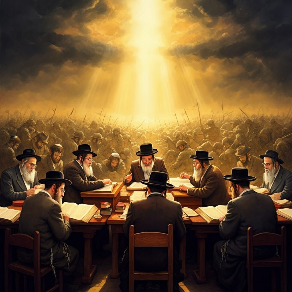 Majestic Torah Scholars in a Spiritual Battlefield