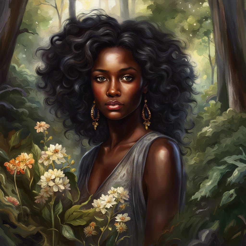 Dark skinned Beautiful girl with flowing black hair, chocolate dark ...