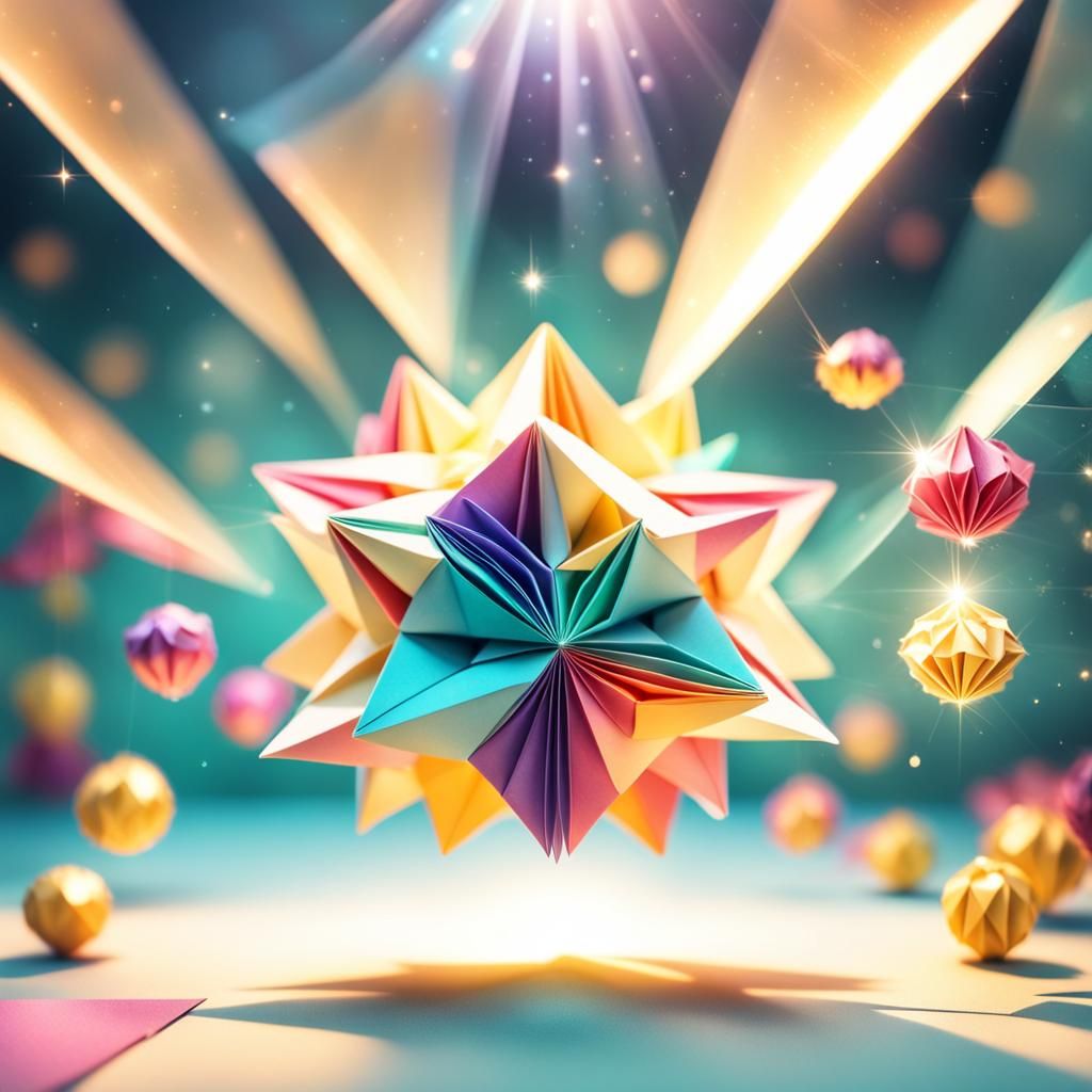 magical rays of vibrant sunlight with glowing balls of light all around