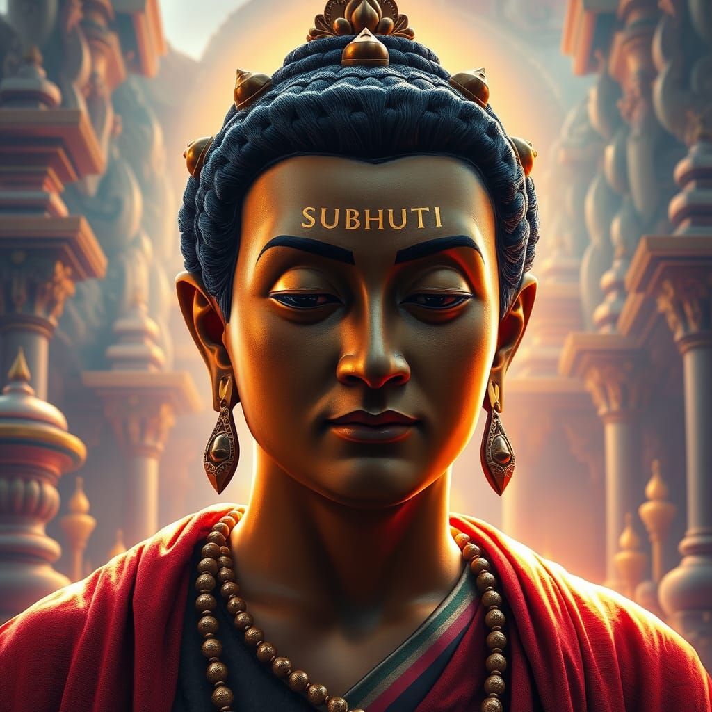 Subhuti Portrait in Fantastical Temple Setting