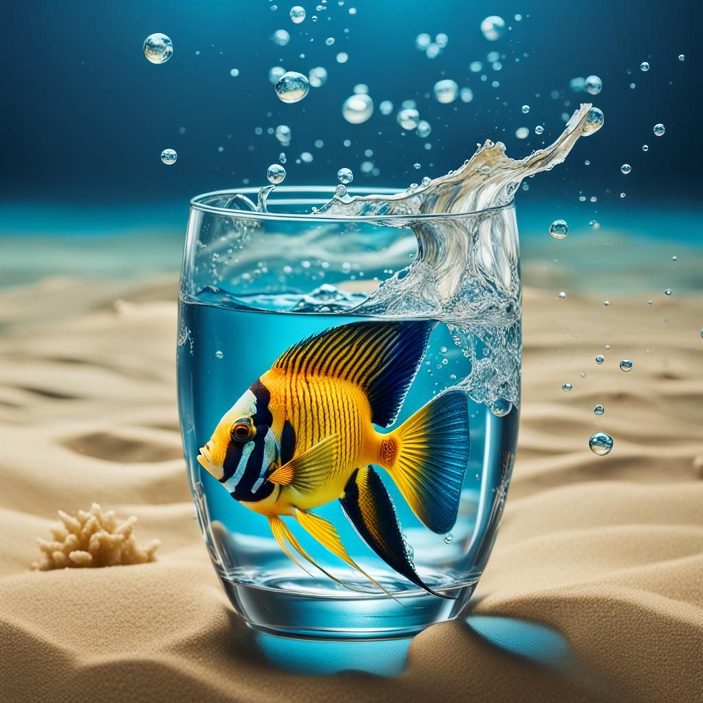 angel fish inside a glass