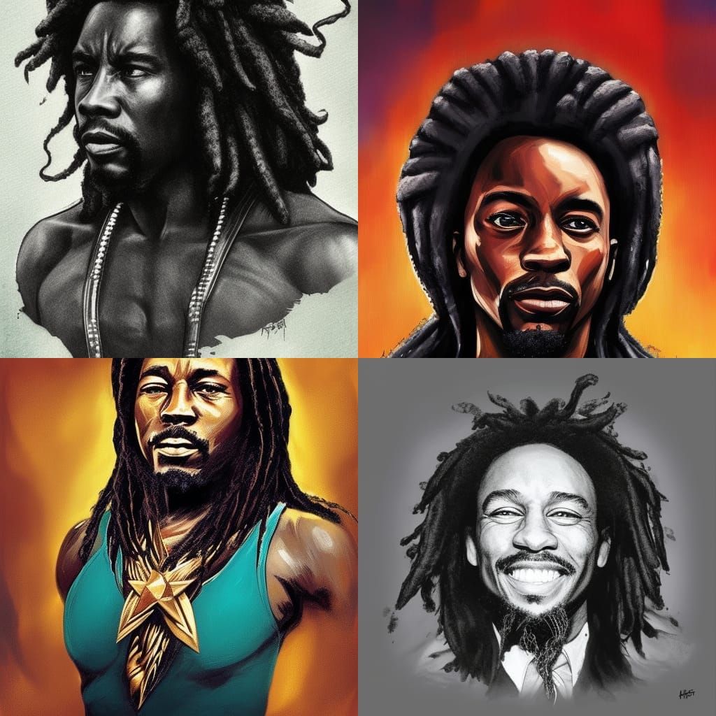Bob Marley as black panther