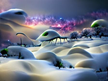 Beautiful Alien Snowy Landscape - AI Generated Artwork - NightCafe Creator