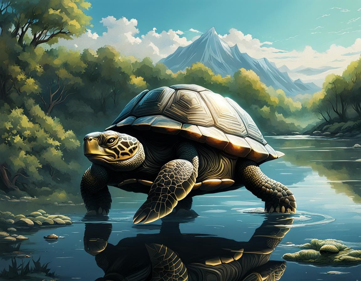 Tip Toe Turtle - AI Generated Artwork - NightCafe Creator