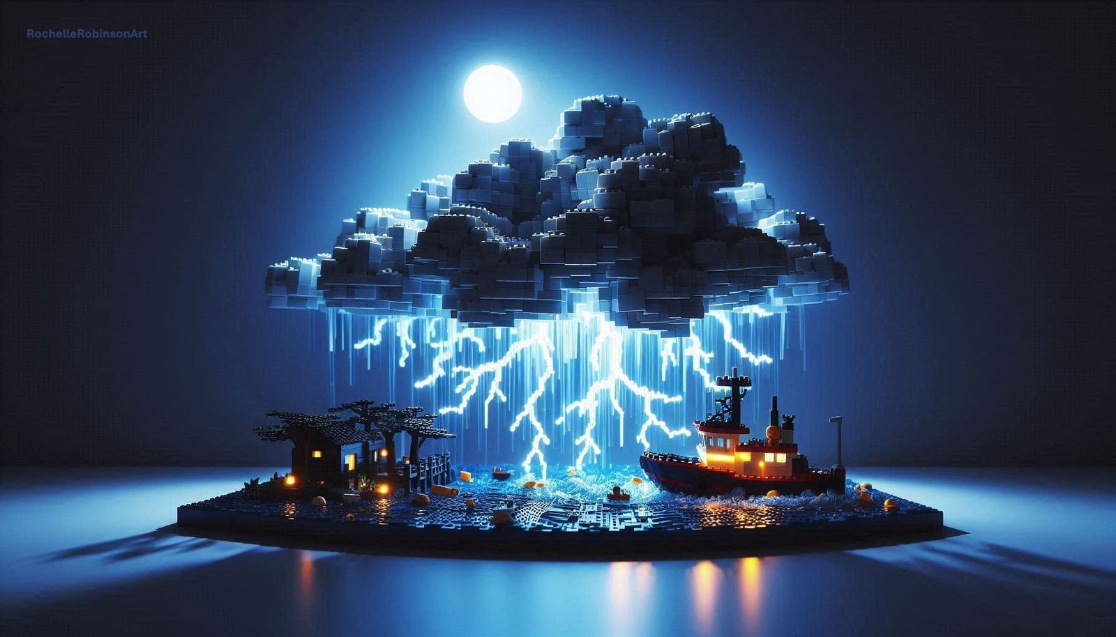 A Thunderstorm At Sea - Lego Art