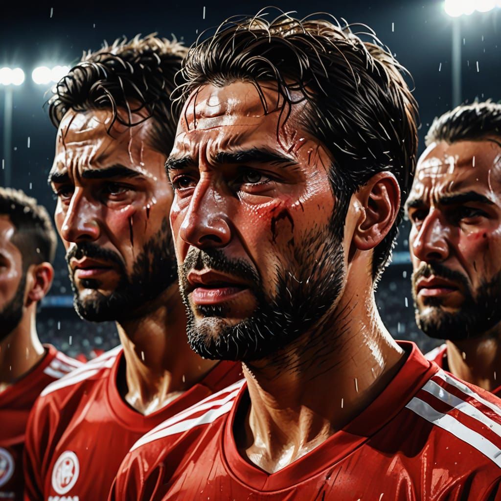 Hapoel Be'er Sheva Players Crying: Digital Painting