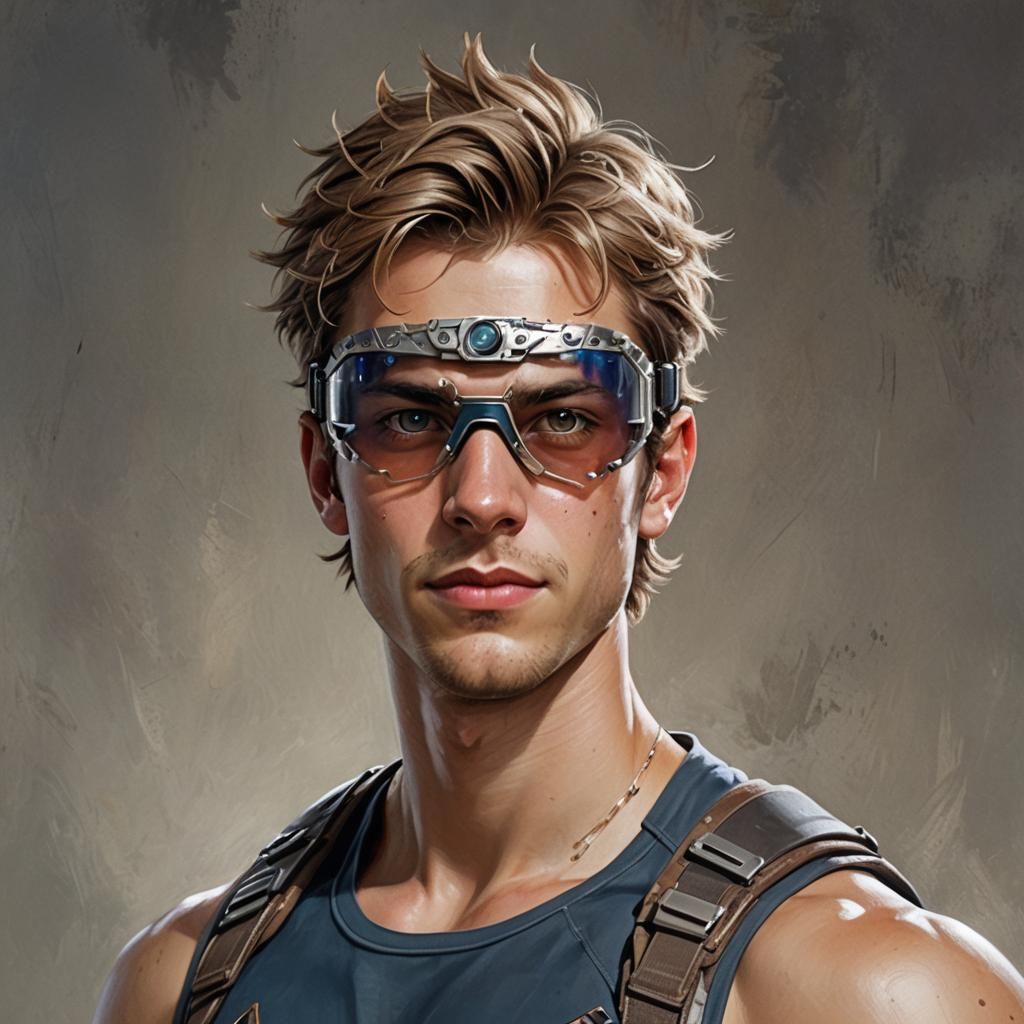 hyperrealistic portrait of a male in his early-twenties with...
