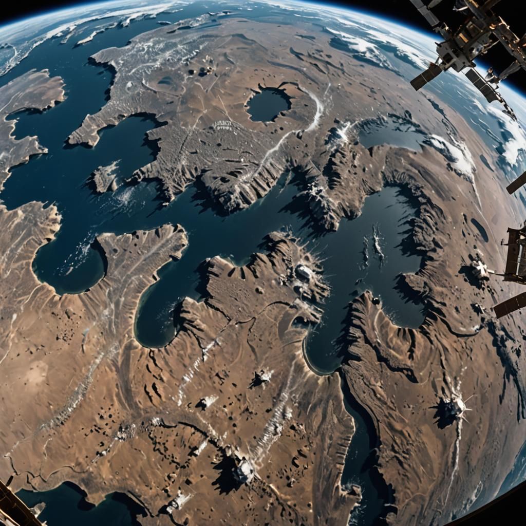 Point of view of an astronaut from the International Space S...