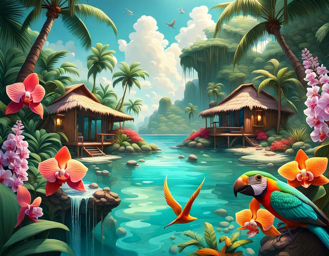 Island Oasis - AI Generated Artwork - NightCafe Creator