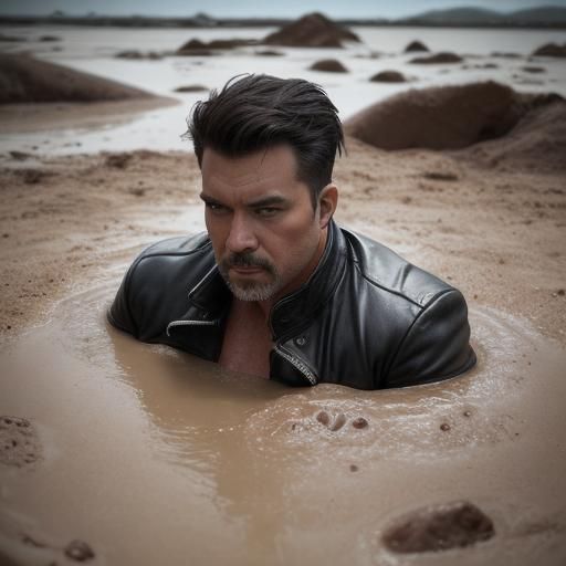 Hot Leather Daddy sinking in Quicksand.