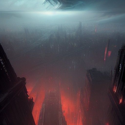 dystopian cityscape