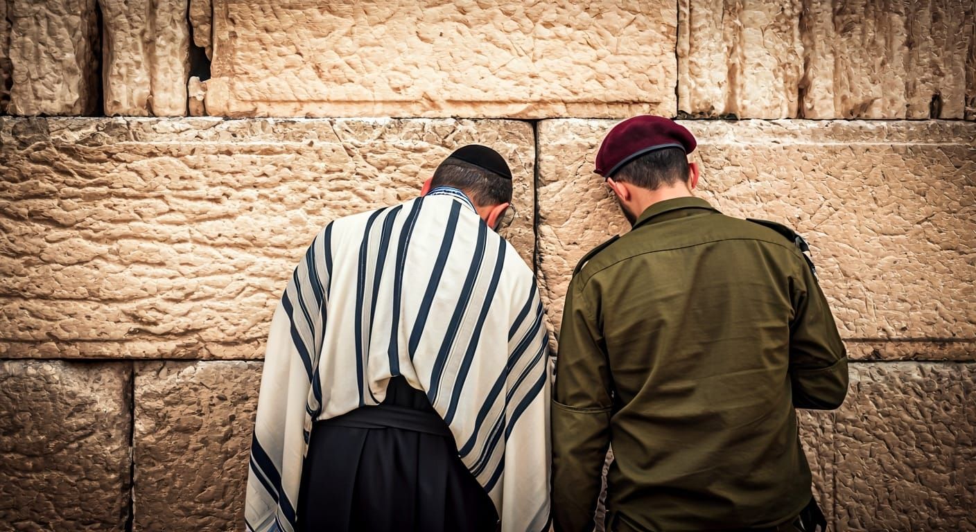 Two Jewish Men at the Western Wall