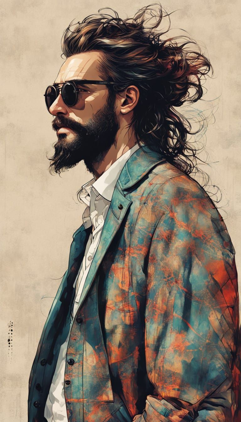 Gritty Inkpunk Masterpiece in Golden Ratio Composition