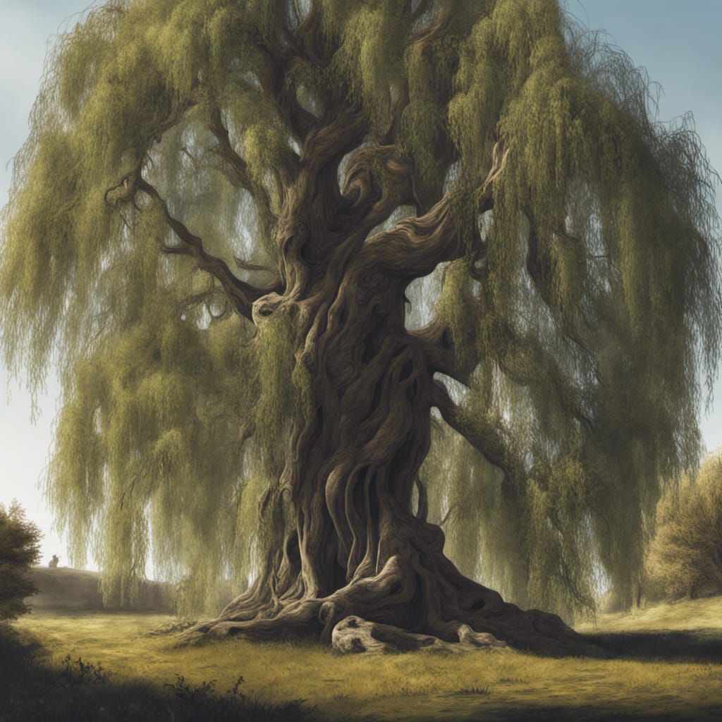 A ancient willow tree beckoning you horror zombiecore