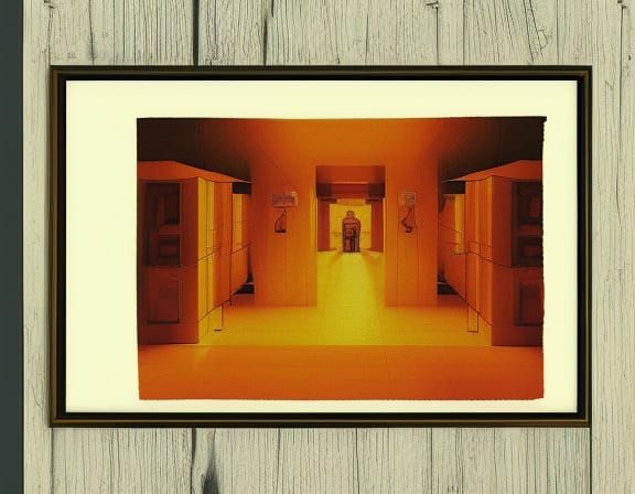 The entrance to Hell impressionism Wes Anderson retrofuturis...