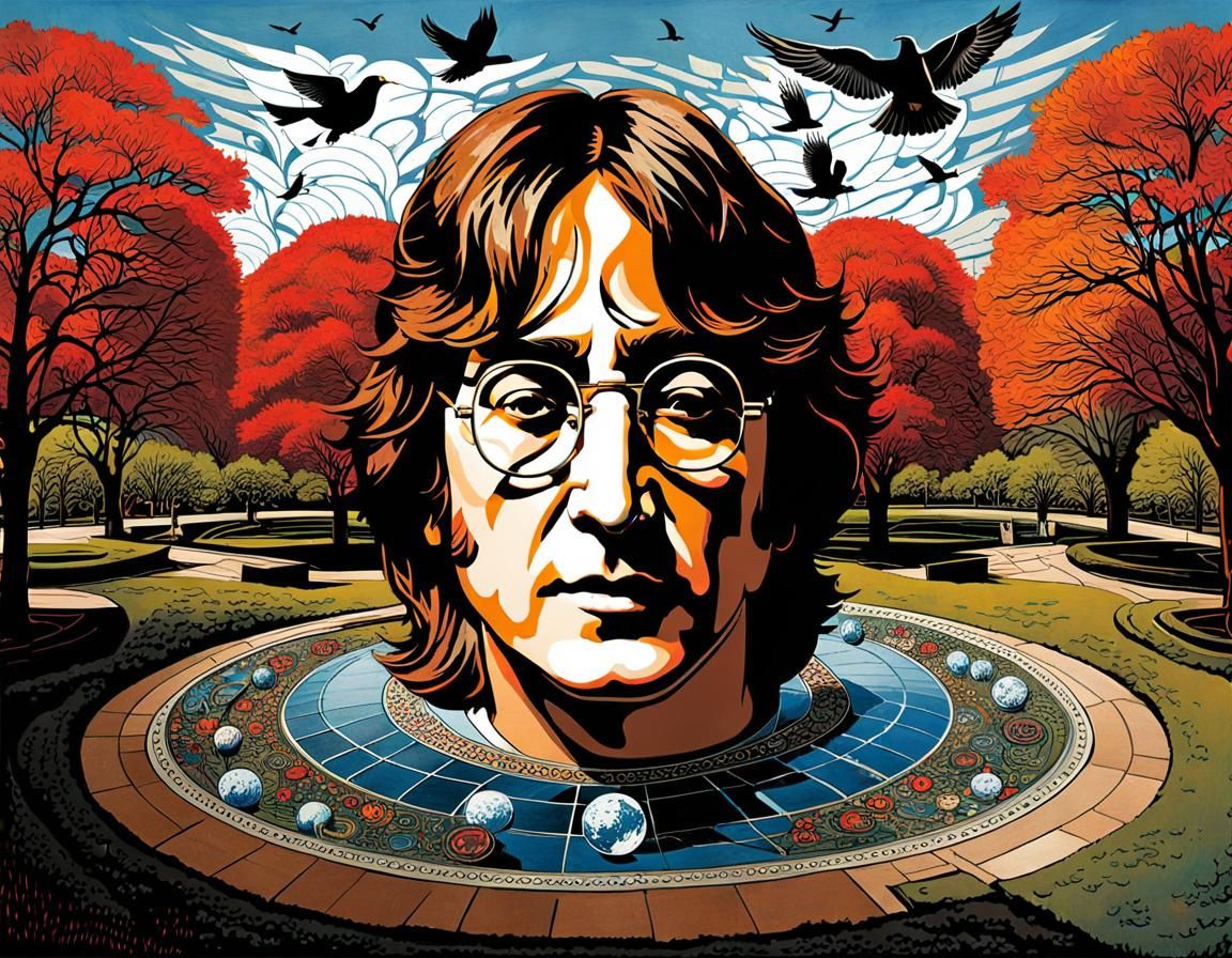 Portrait of John Lennon - AI Generated Artwork - NightCafe Creator