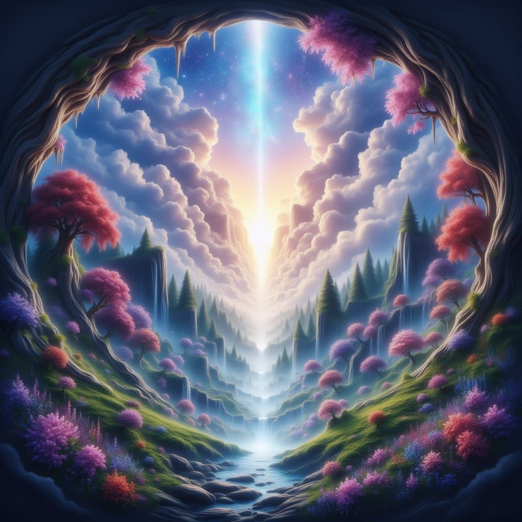 Ethereal Fantasy World Portal in Mist