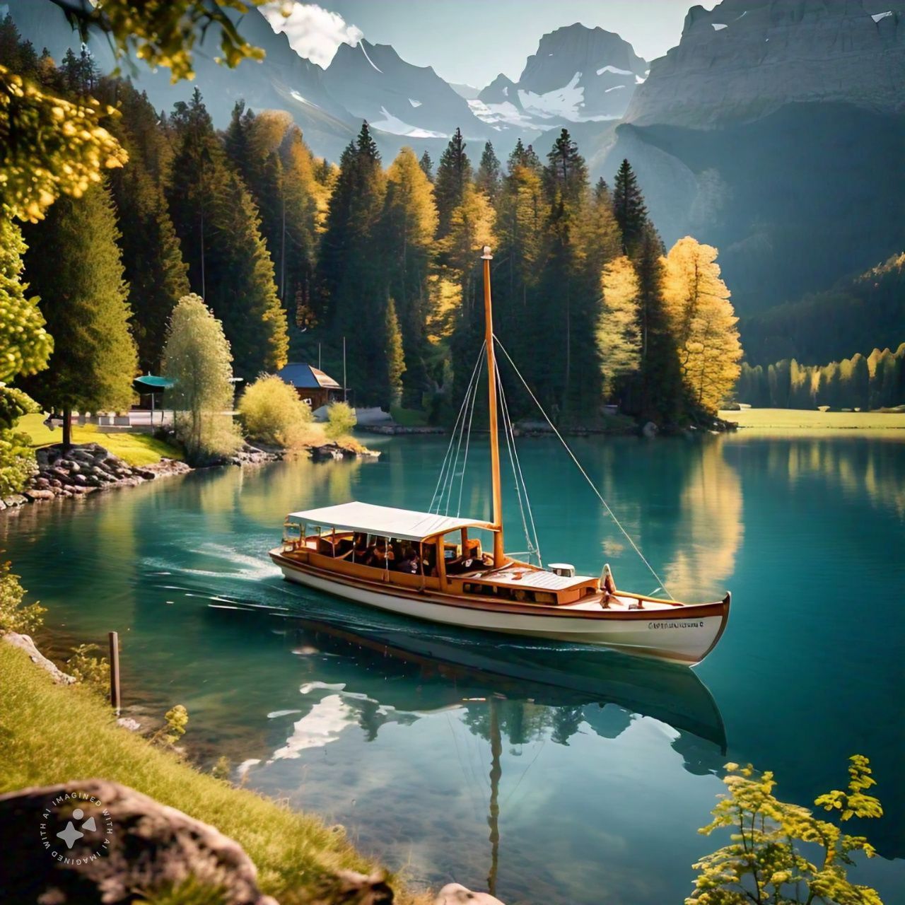Swezerland, A pictureaque lake cruise on Lake Heneva