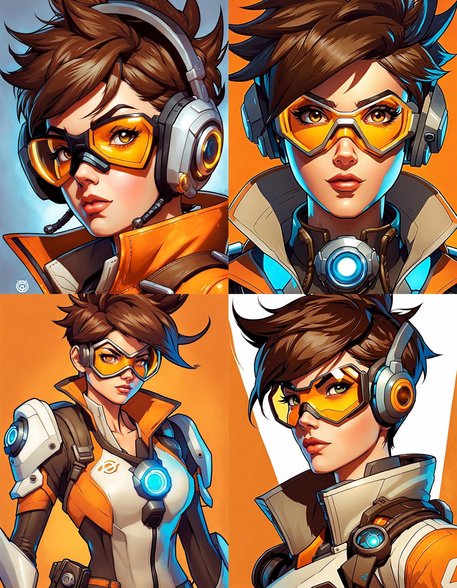 Highly detailed portrait of Tracer from Overwatch, binspired by Capcom ...