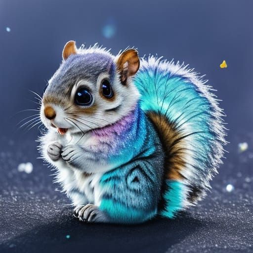 Whimsical Squirrel in Vibrant Sakura Bloom