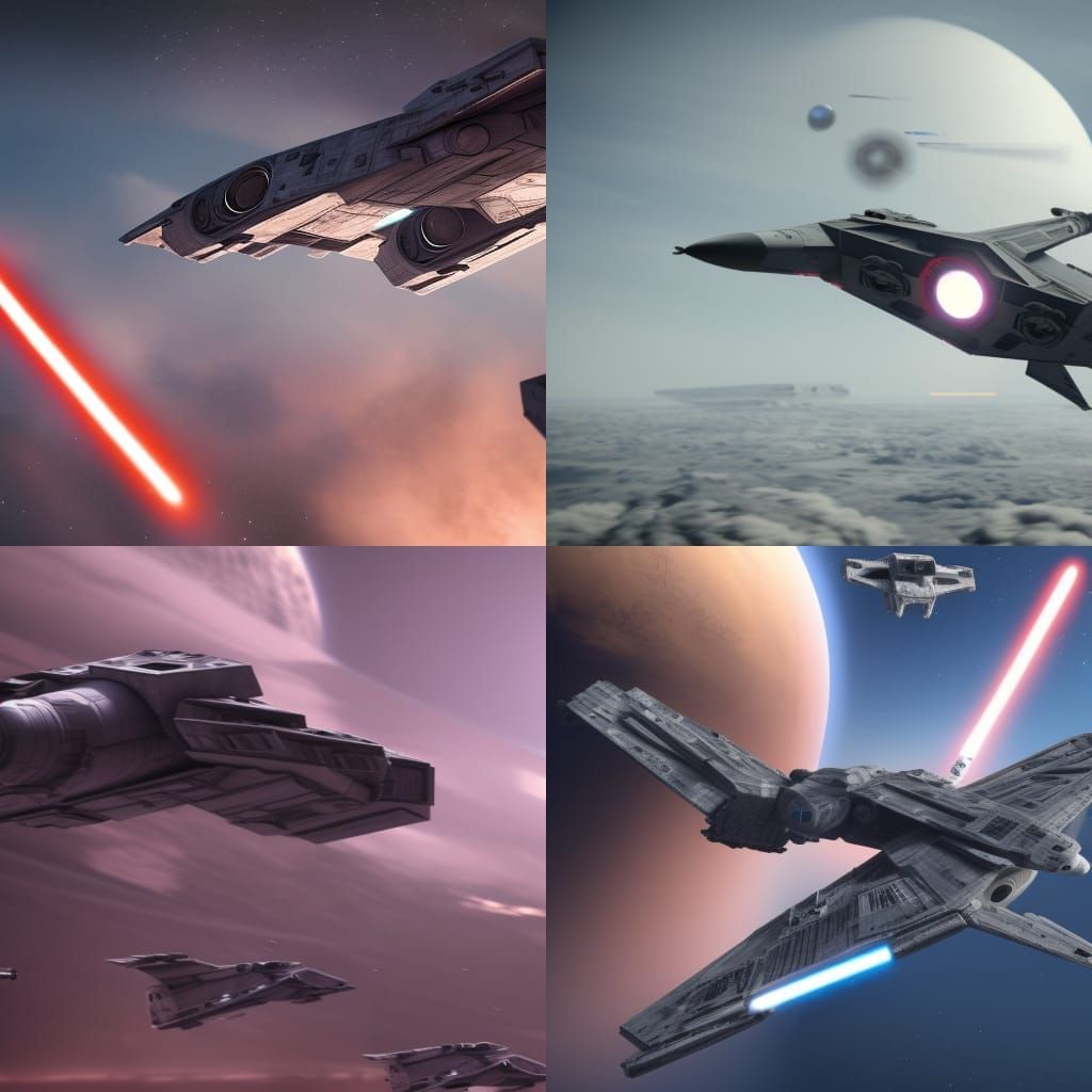star wars space fighting in fighter jets,8k, realistic, shar...