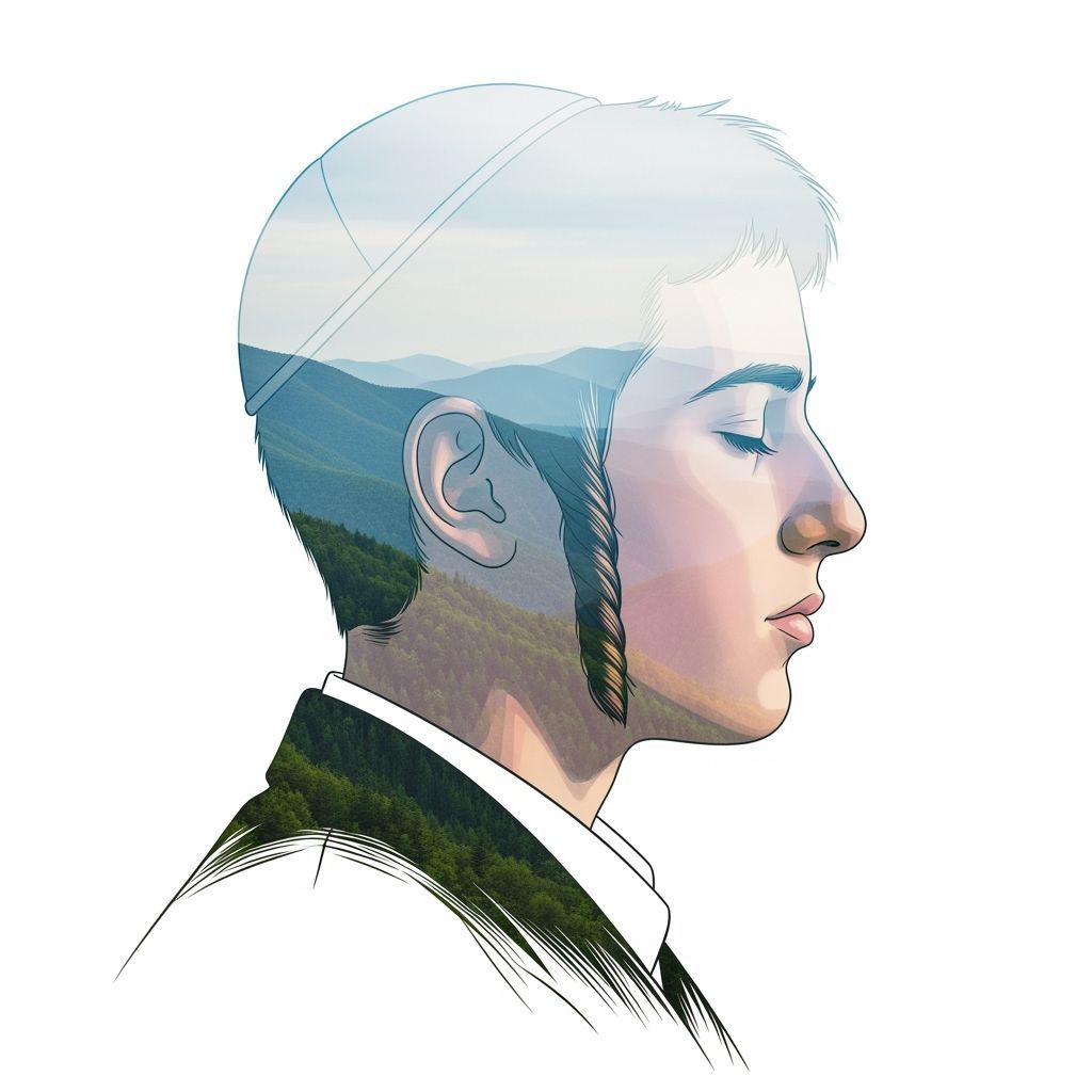 Dreamy Silhouette: Mountain View Within a Man