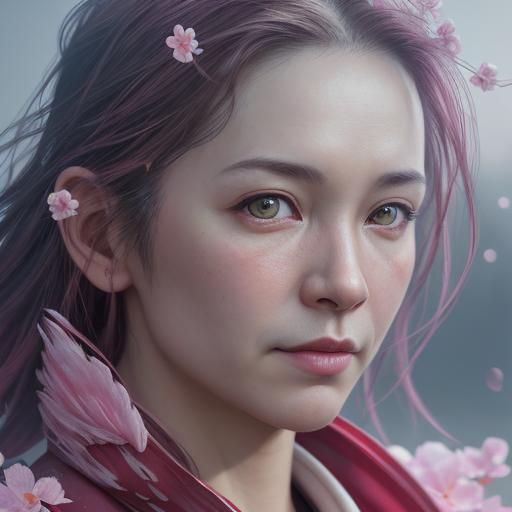 Dragon And Sakura Hyperrealistic Splash Art Concept Art Mid Shot dragon-and-sakura-hyperrealistic-splash-art-concept-art-mid-shot