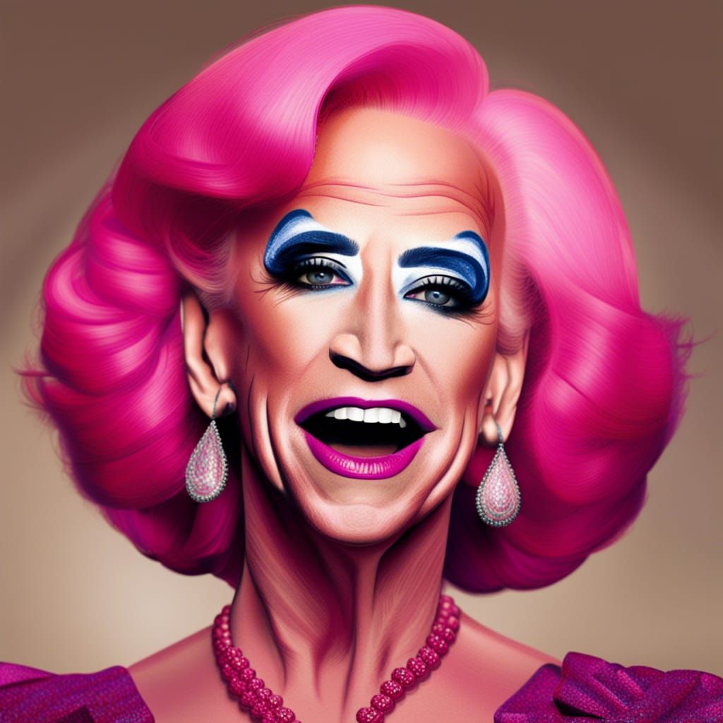 Joe Biden As A Drag Queen - AI Generated Artwork - NightCafe Creator