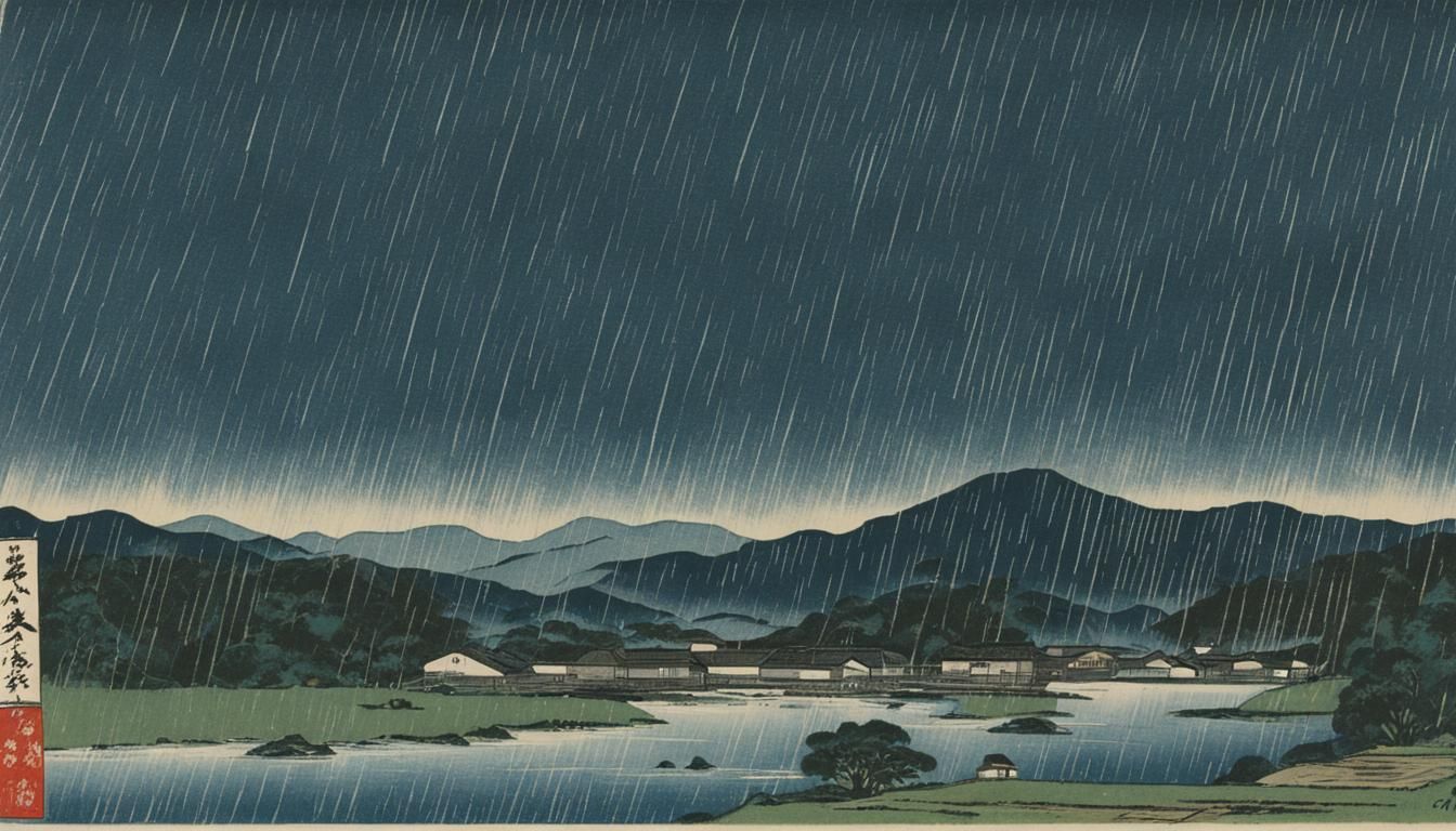 Komura Yukisaki « Pluie d’Osen » vers 1941 Musée d’art Shimi...